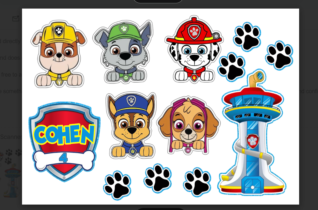 Paw Patrol Digital Cake Topper | Printable Birthday Decoration – Simple, Personalized Name & Age, or Full Party Kit
