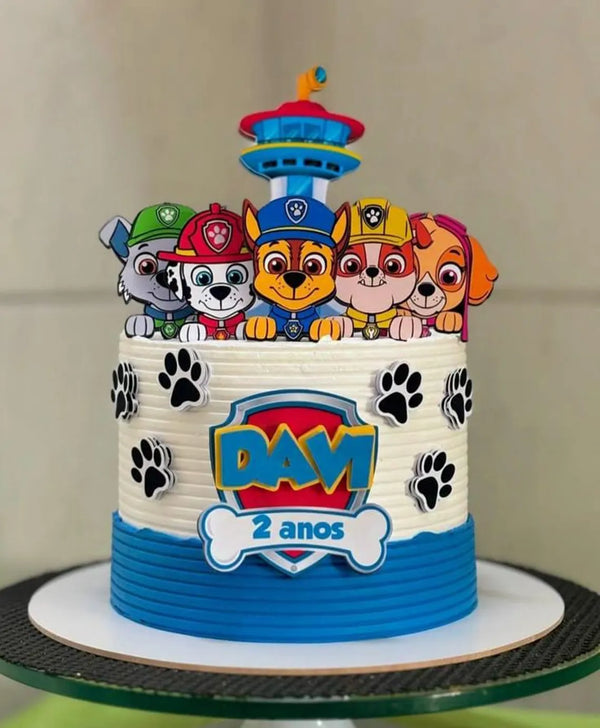 Paw Patrol Party Kit  Birthday Cake Topper with Cupcake Topper & Number – Taarttopper  – Décoration Gâteau