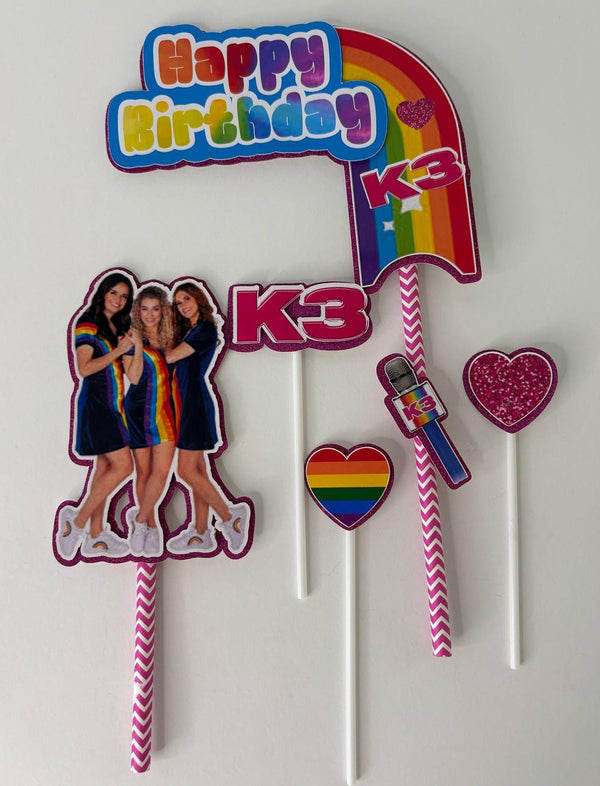 K3, cake topper K3 , K3 party, personalized topper,K3 musical cake decoration, children's cake, topper for confectioners K3.