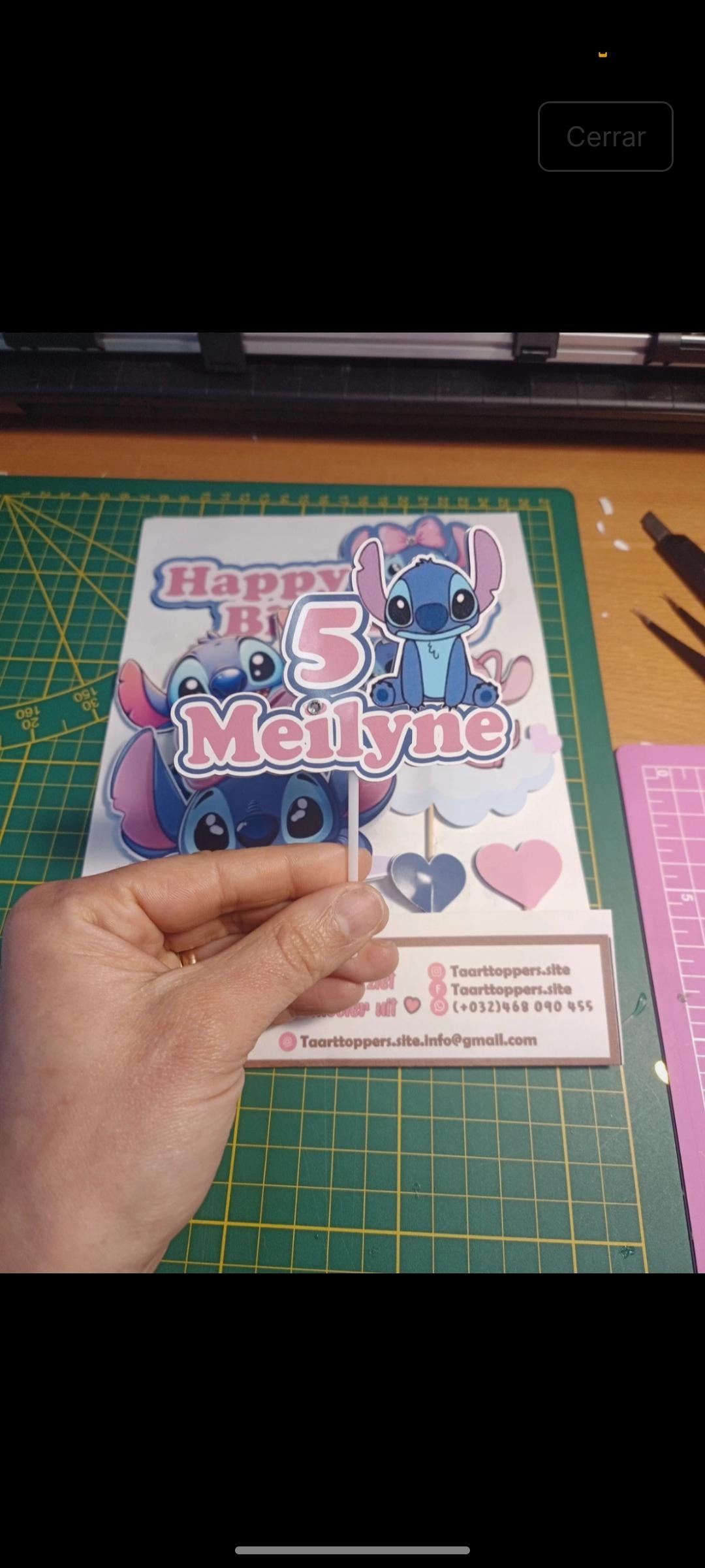Stitch cake topper, personalized Stitch topper, Stitch cake decoration, topper for pastry chefs, Stitch themed party, Stitch birthday
