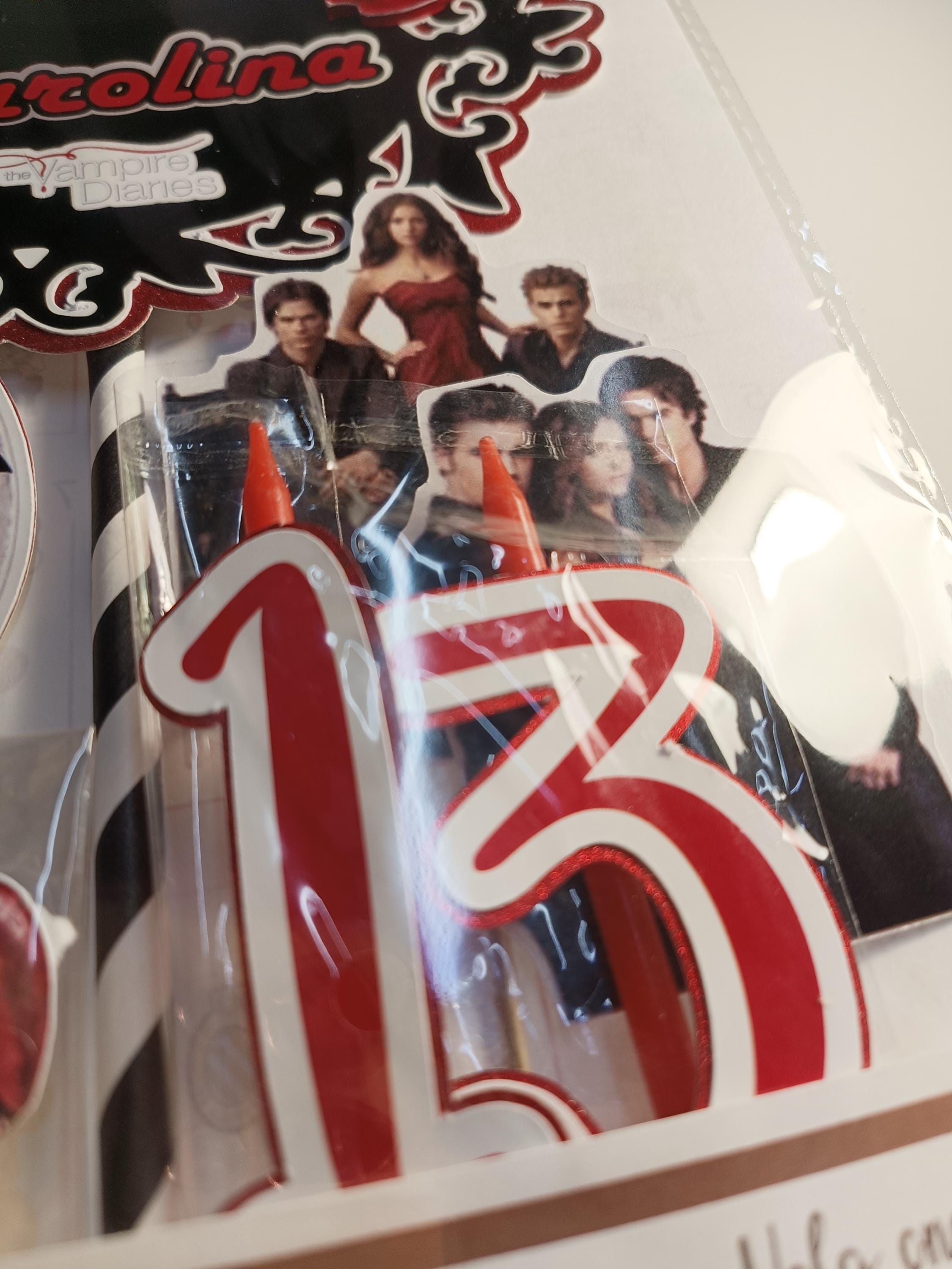 The Vampire Diaries Cake Topper – topo de bolo o diário de vampiro -Gothic Layered Topper in Photo Paper for Fans and Bakers