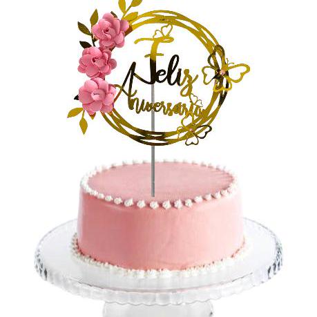 Feliz Aniversario Circular cake topper