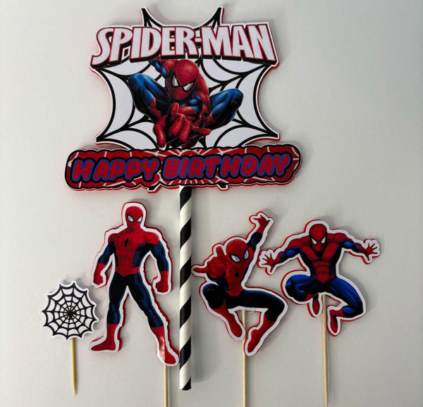 Spiderman cake topper, Spiderman topper, Spiderman cake decoration, Spiderman themed party, superhero themed cake