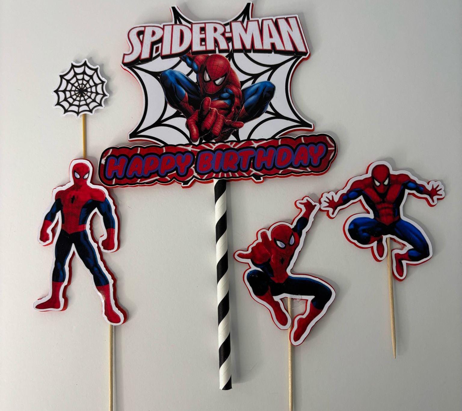 Spiderman cake topper, Spiderman topper, Spiderman cake decoration, Spiderman themed party, superhero themed cake
