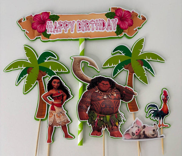 Moana cake topper, Moana party, personalized topper, tropical cake decoration, children's cake, topper for confectioners
