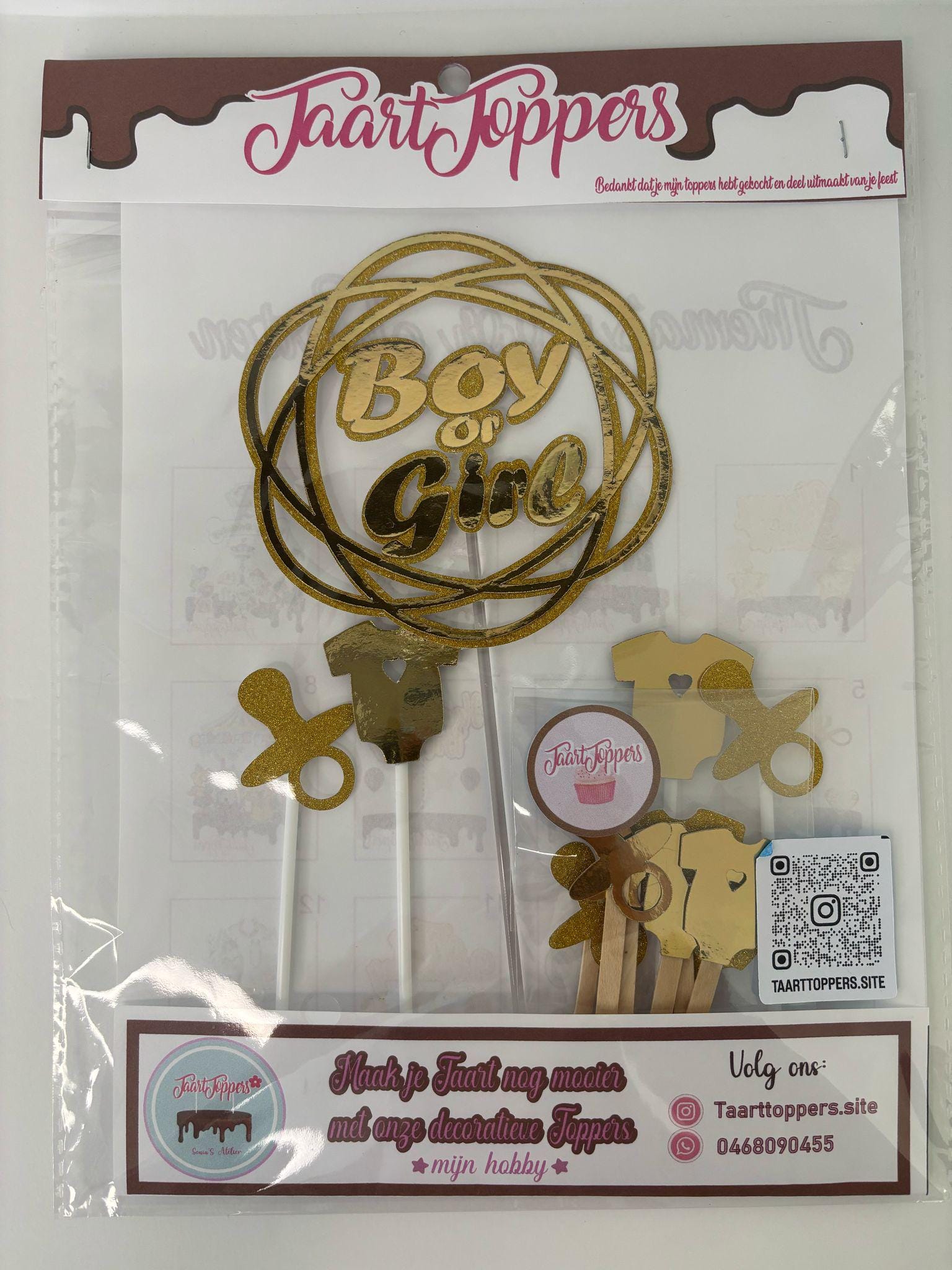 Boy or Girl Cake Topper , topo de bolo menino ou menina