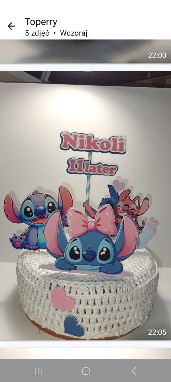 Stitch cake topper, personalized Stitch topper, Stitch cake decoration, topper for pastry chefs, Stitch themed party, Stitch birthday