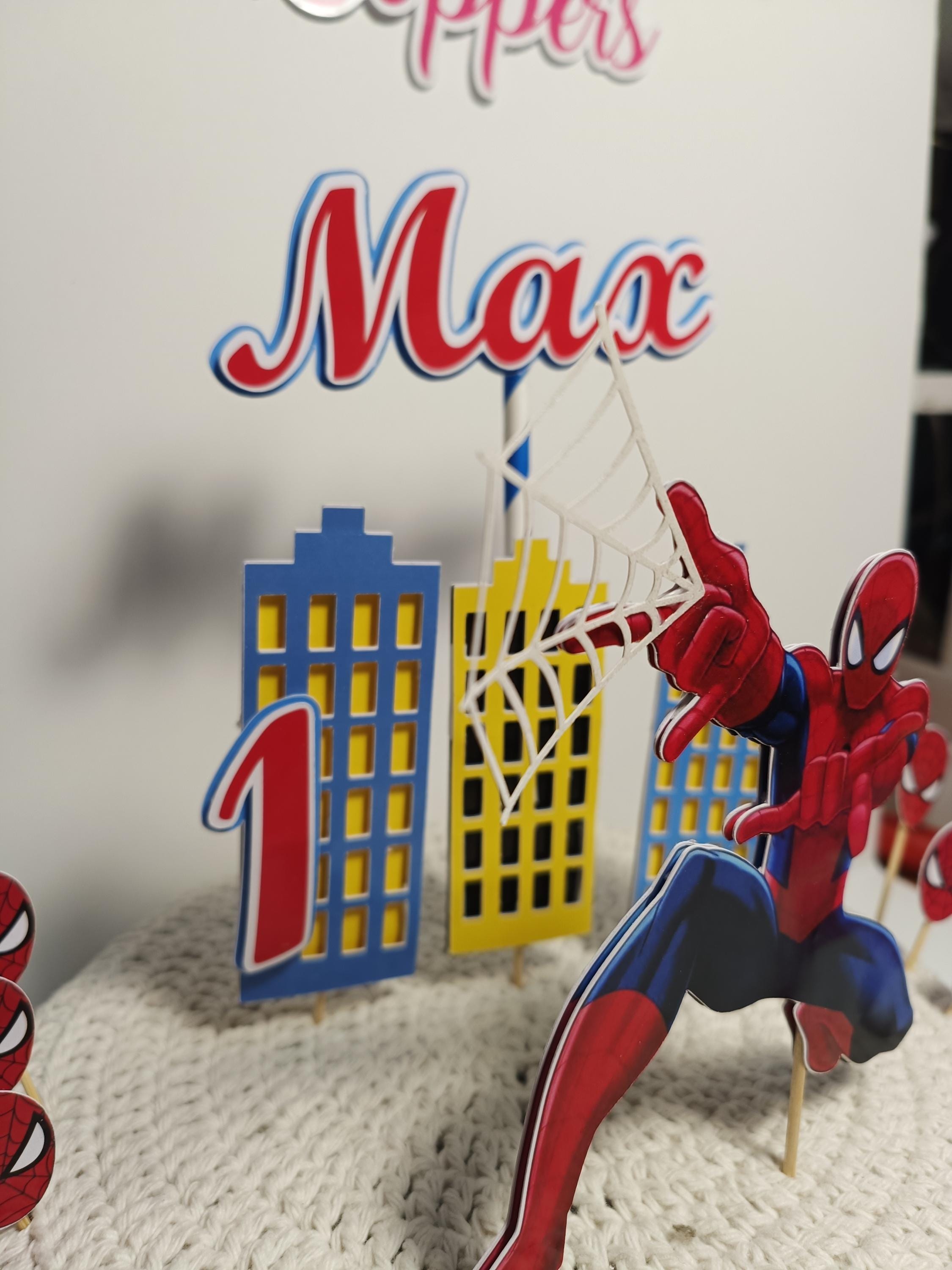 Spiderman cake topper, Spiderman topper, Spiderman cake decoration, Spiderman themed party, superhero themed cake