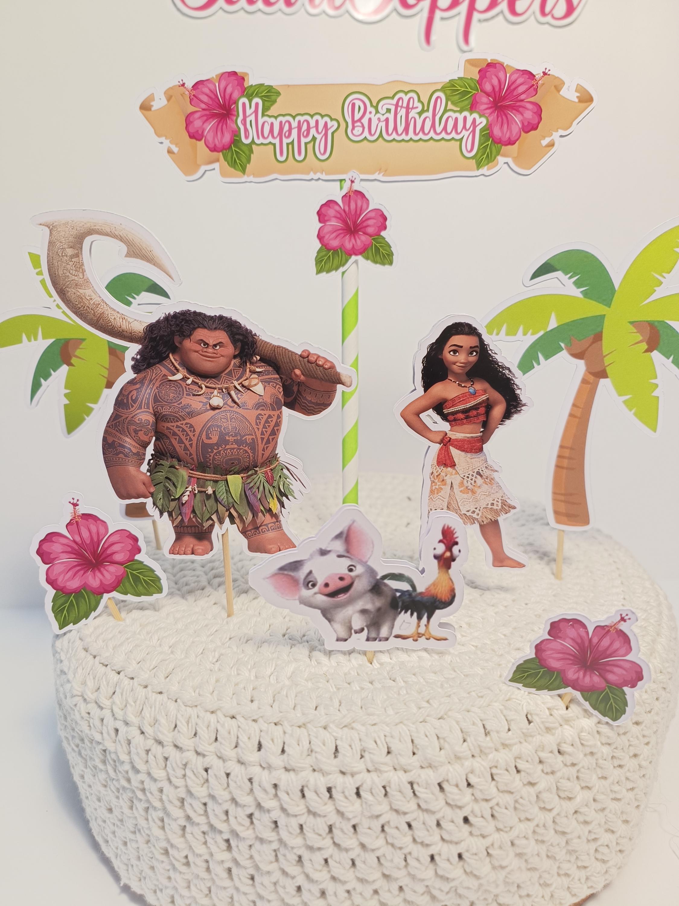 Moana cake topper, Moana party, personalized topper, tropical cake decoration, children's cake, topper for confectioners