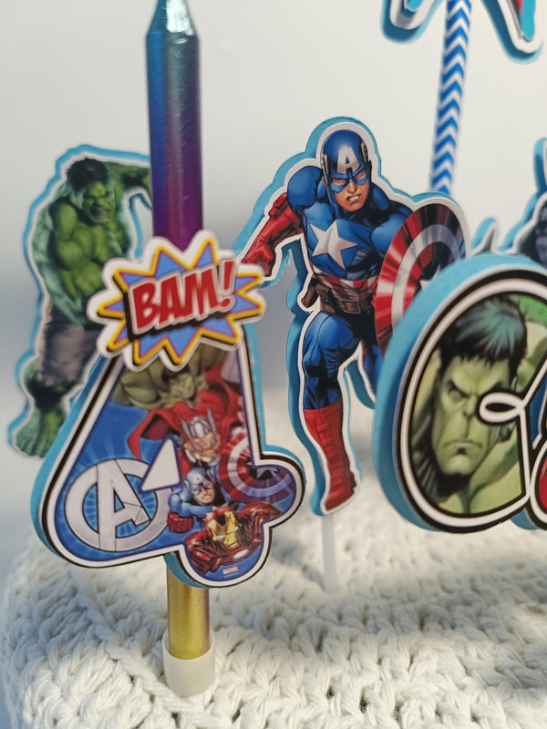 superheroes cake topper, superheroes party, children's cake decoration, personalized topper, themed cake