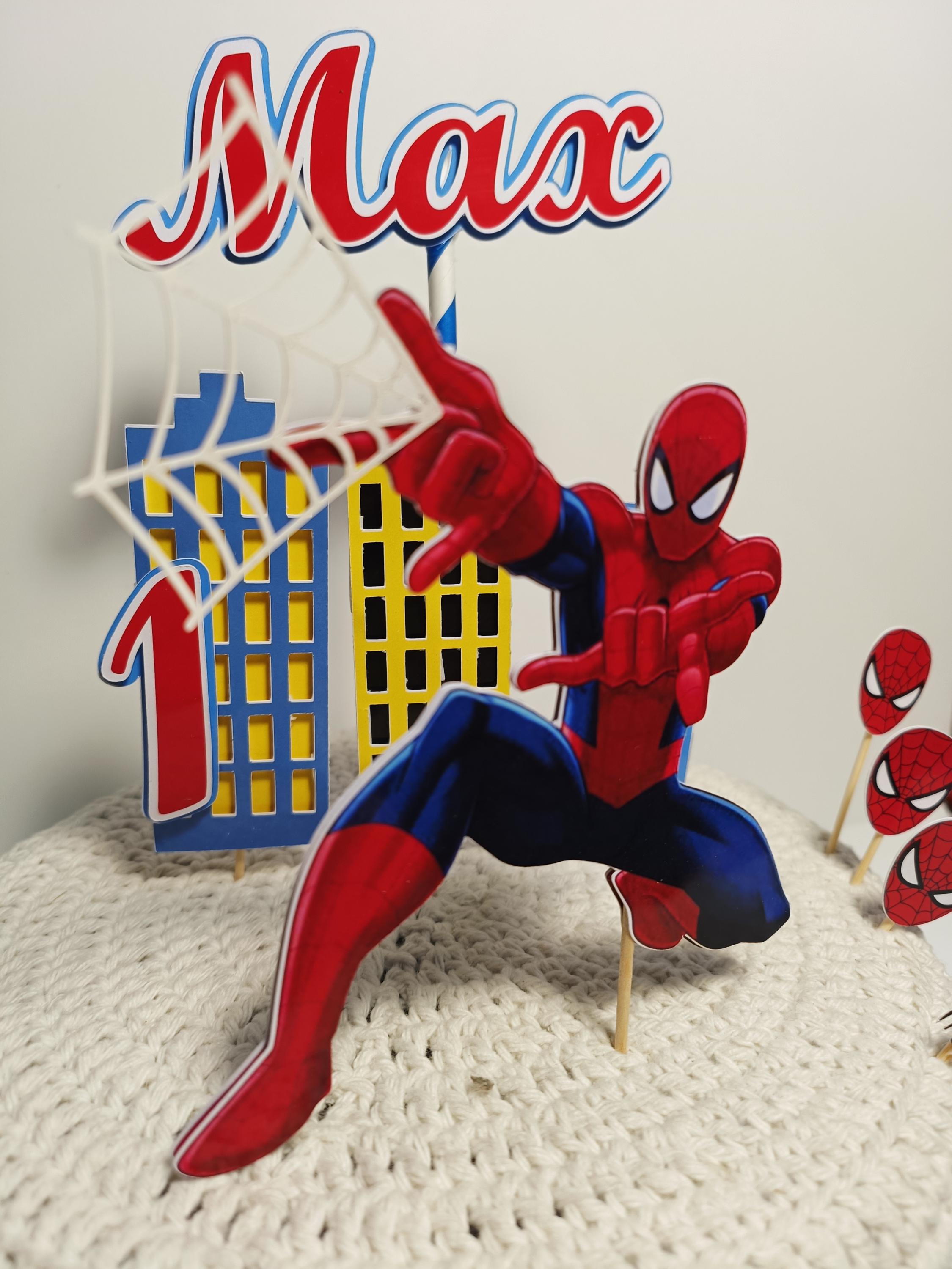 Spiderman cake topper, Spiderman topper, Spiderman cake decoration, Spiderman themed party, superhero themed cake