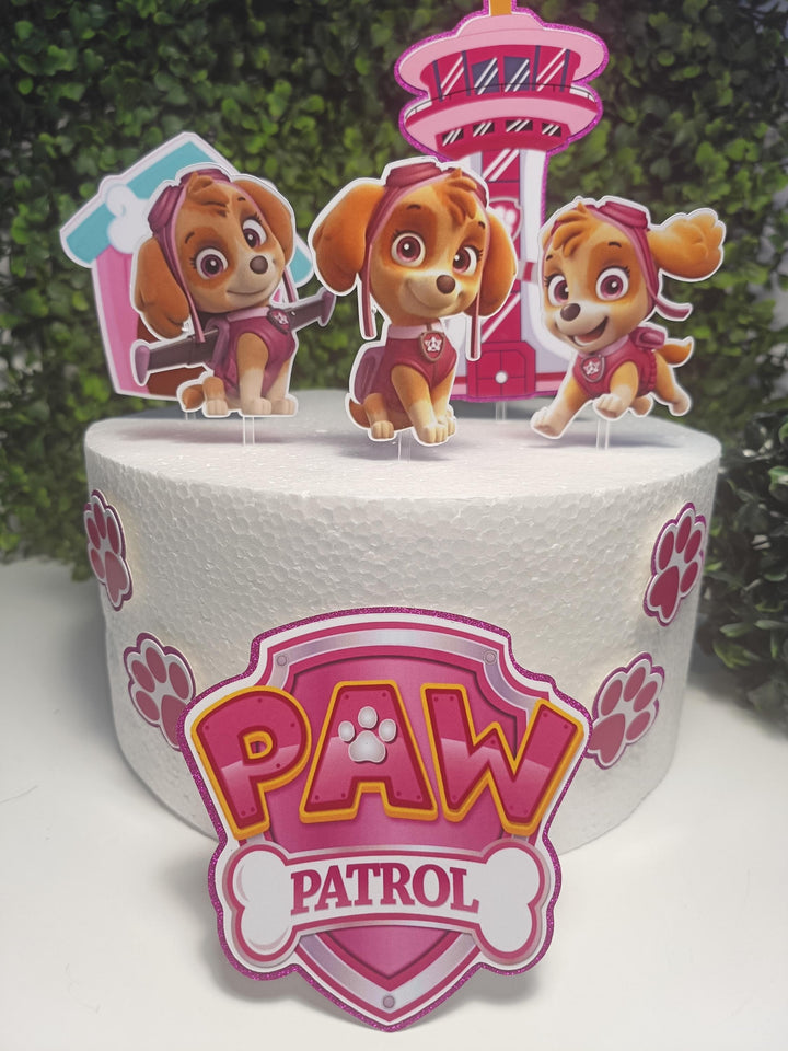 Dog Rescue Team Cake Topper – 10pcs – Personalized Name & Age – Birthday Decoration – Puppy Party – Paw Theme – Fast Shipping-Dog - Gril