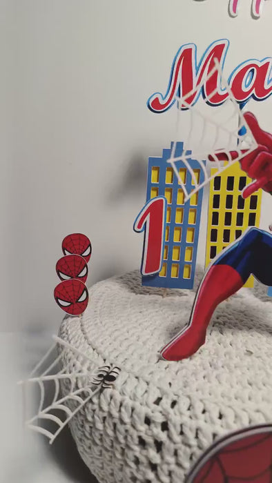 Spiderman cake topper, Spiderman topper, Spiderman cake decoration, Spiderman themed party, superhero themed cake