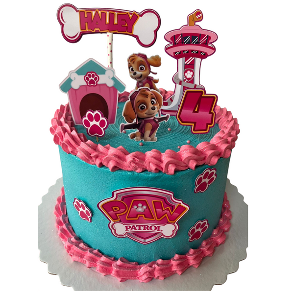 Paw Patrol Skye Cake Topper – Handmade & Personalized Birthday Decoration | Party Kit with Name, Age & Cupcake Toppers – Taarttopper Skye – Décoration Gâteau Pat’Patrouille Skye